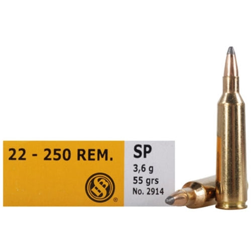 Sellier and Bellot SB10A .22-250 Remington 55 gr JSP ammo