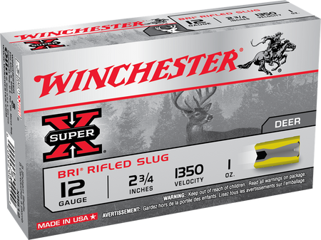 Winchester SUPER X BRI Rifled Slugs Hunting 12 Gauge 2.75 in / 2.75 in Slug 1 oz