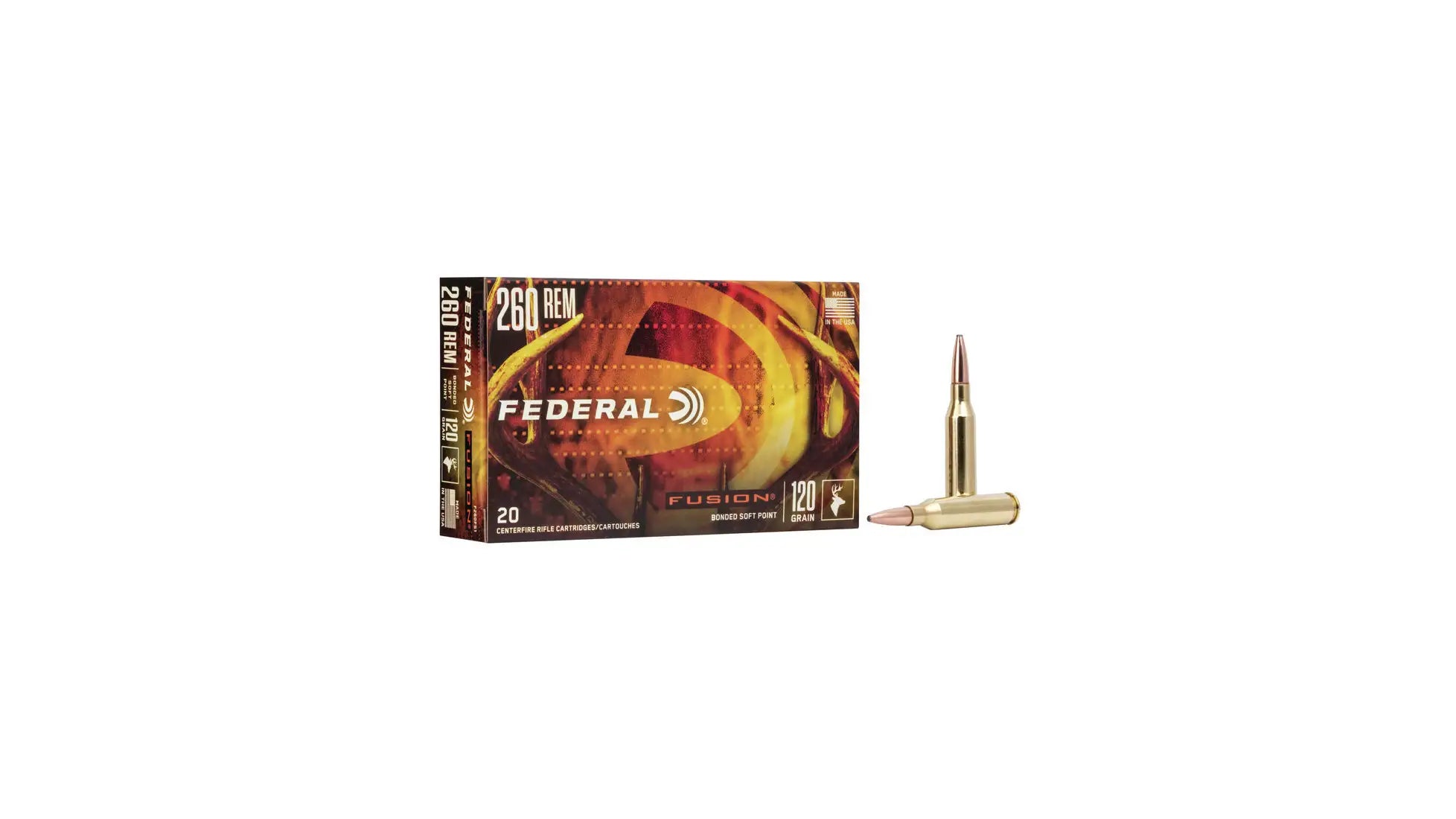 Federal FUSION Rifle Medium Game .260 Remington 120 gr JSP ammo