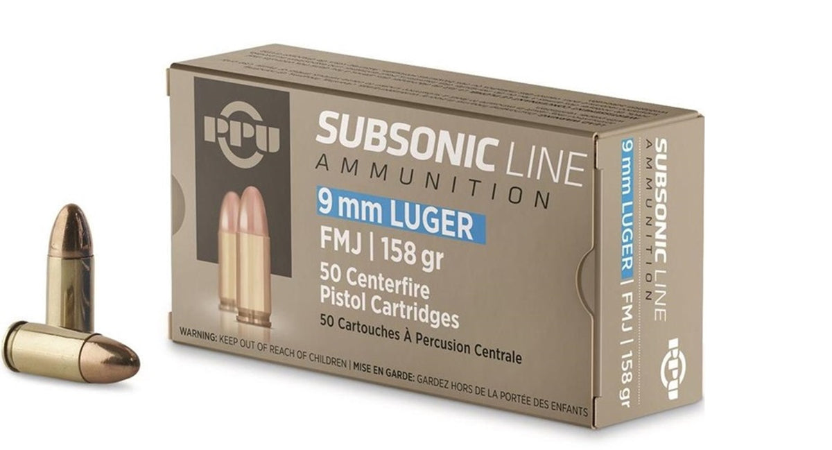 Prvi Partizan SUBSONIC LINE 9mm Luger / Parabellum 158 gr FMJ ammo
