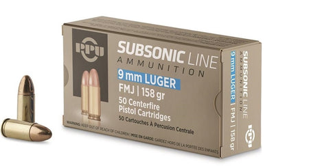 Prvi Partizan SUBSONIC LINE 9mm Luger / Parabellum 158 gr FMJ ammo