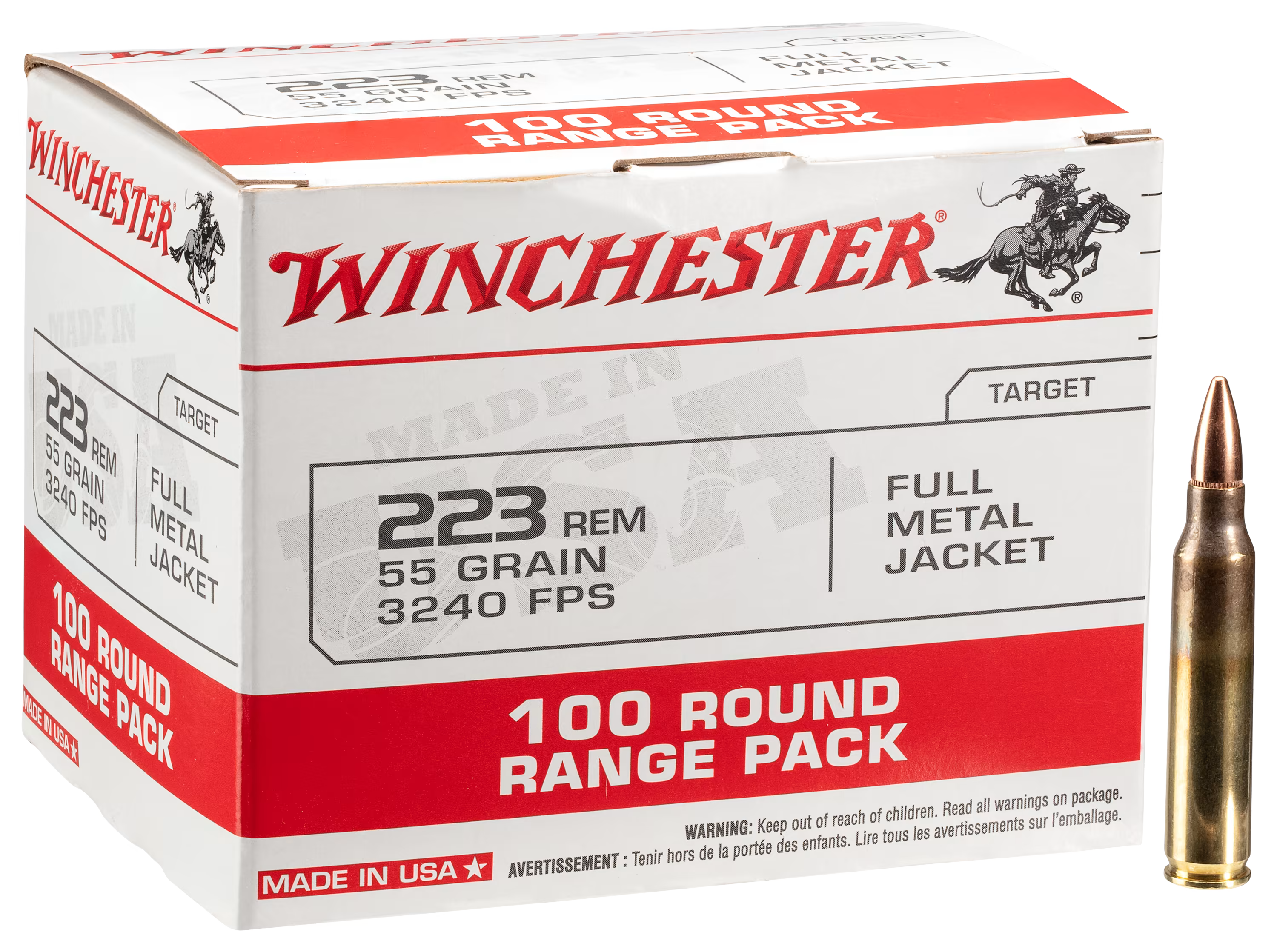 Winchester USA .223 Remington 55 gr FMJ ammo
