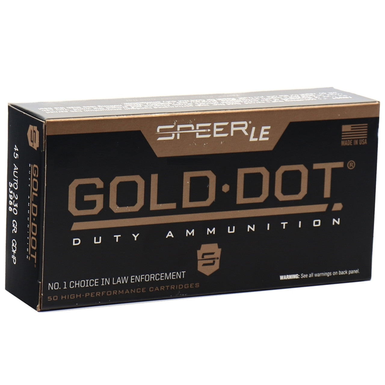 Speer Gold Dot LE Duty .45 ACP/Auto 230 gr JHP ammo