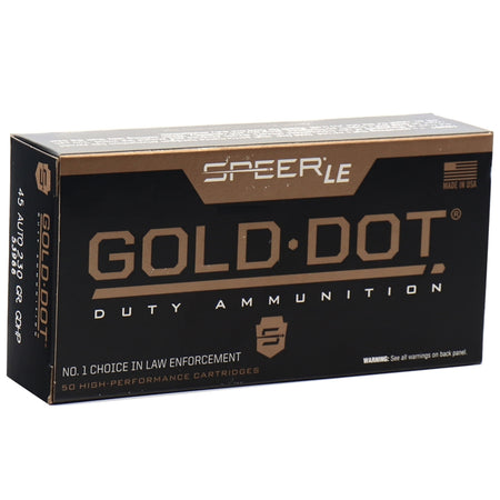 Speer Gold Dot LE Duty .45 ACP/Auto 230 gr JHP ammo