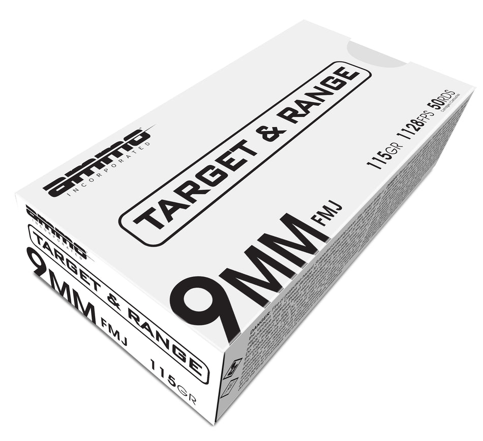 Ammo Inc Target and Range 9mm Luger / Parabellum 115 gr FMJ ammo
