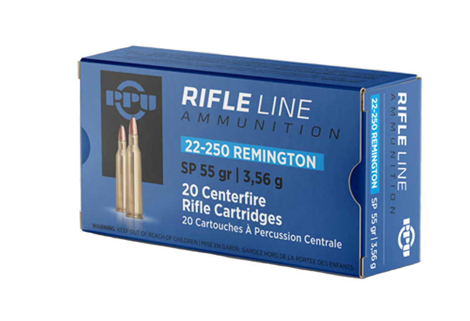 Prvi Partizan PPUCenterfire .22-250 Remington 55 gr JSP ammo