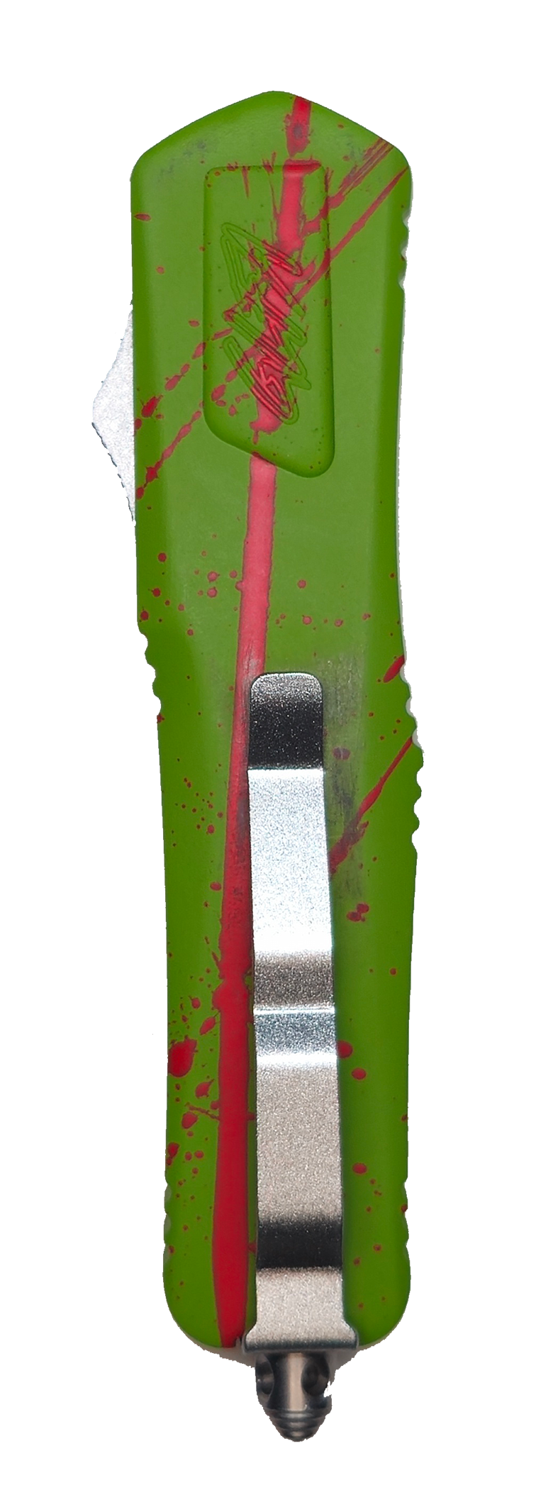 Great Lakes Medium Zombie Splatter Auto Knife Smooth Blade 8"