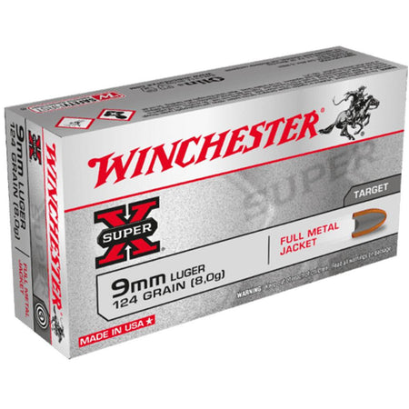 Winchester Super X 9mm Luger / Parabellum 124 gr FMJ ammo