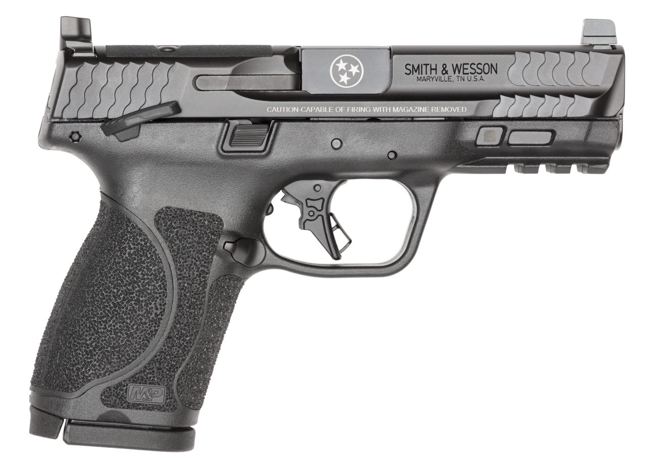 dSMITH & WESSON M&P 9 M2.0 9MM 4" M.S. O.R. 2-17RD BLK TN LOGO ENGRAVED