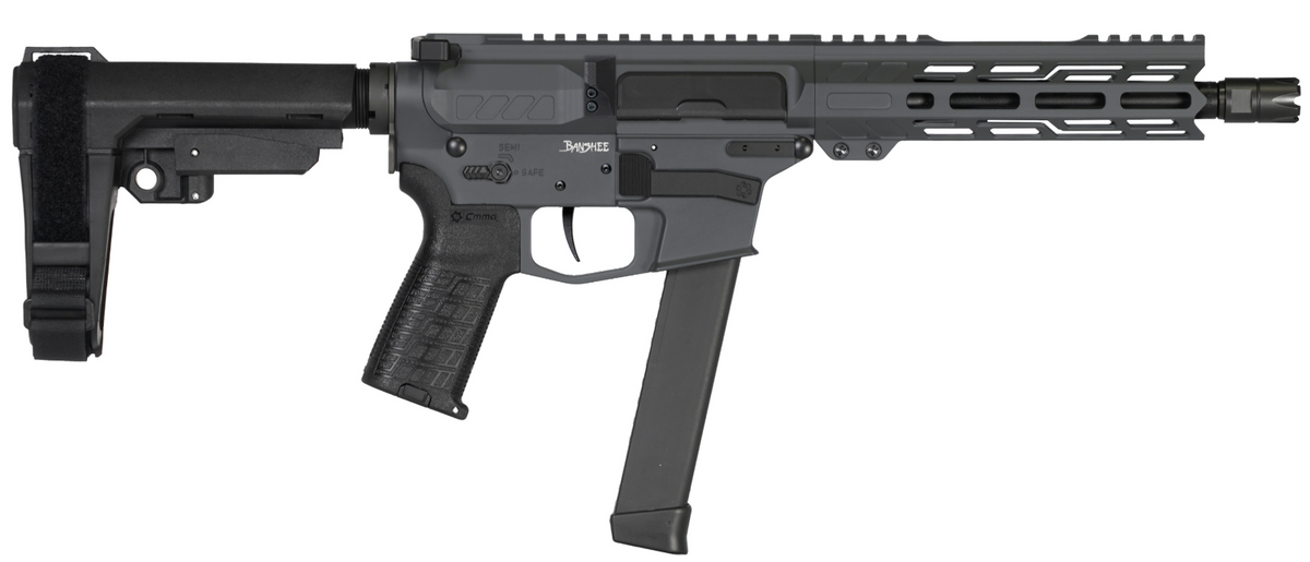 CMMG PISTOL, BANSHEE, MKGS, 9MM, 8", SNIPER GRY W/ADJ RIP BRACE