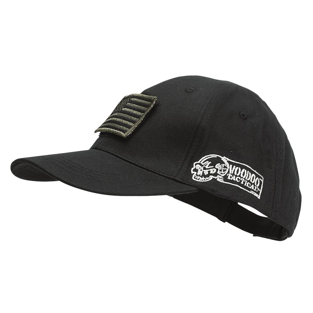 Voodoo Tactical Cap with Removable Flag Patch Black