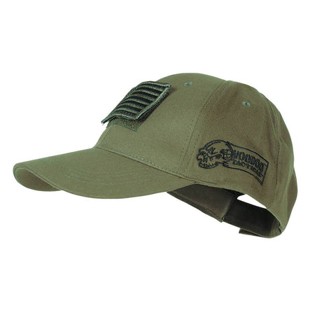 Voodoo Tactical Cap with Removable Flag Patch OD Green