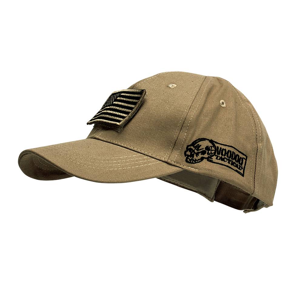 Voodoo Tactical Cap with Removable Flag Patch Coyote