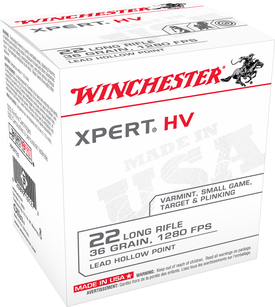Winchester USA WHITE BOX Xpert HV Varmint .22 Long Rifle 36 gr Solid ammo