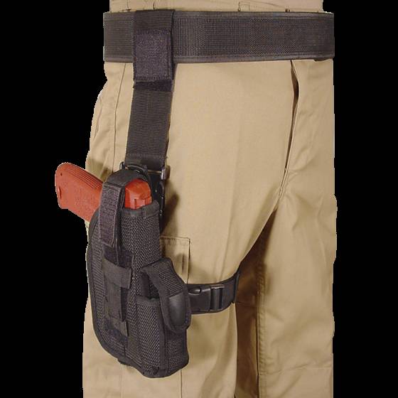 Voodoo Tactical Drop Leg Duty Holster Left Hand Black