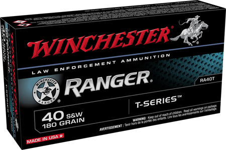 Winchester Ranger T-Series LE .40 S&W 180 gr JHP ammo