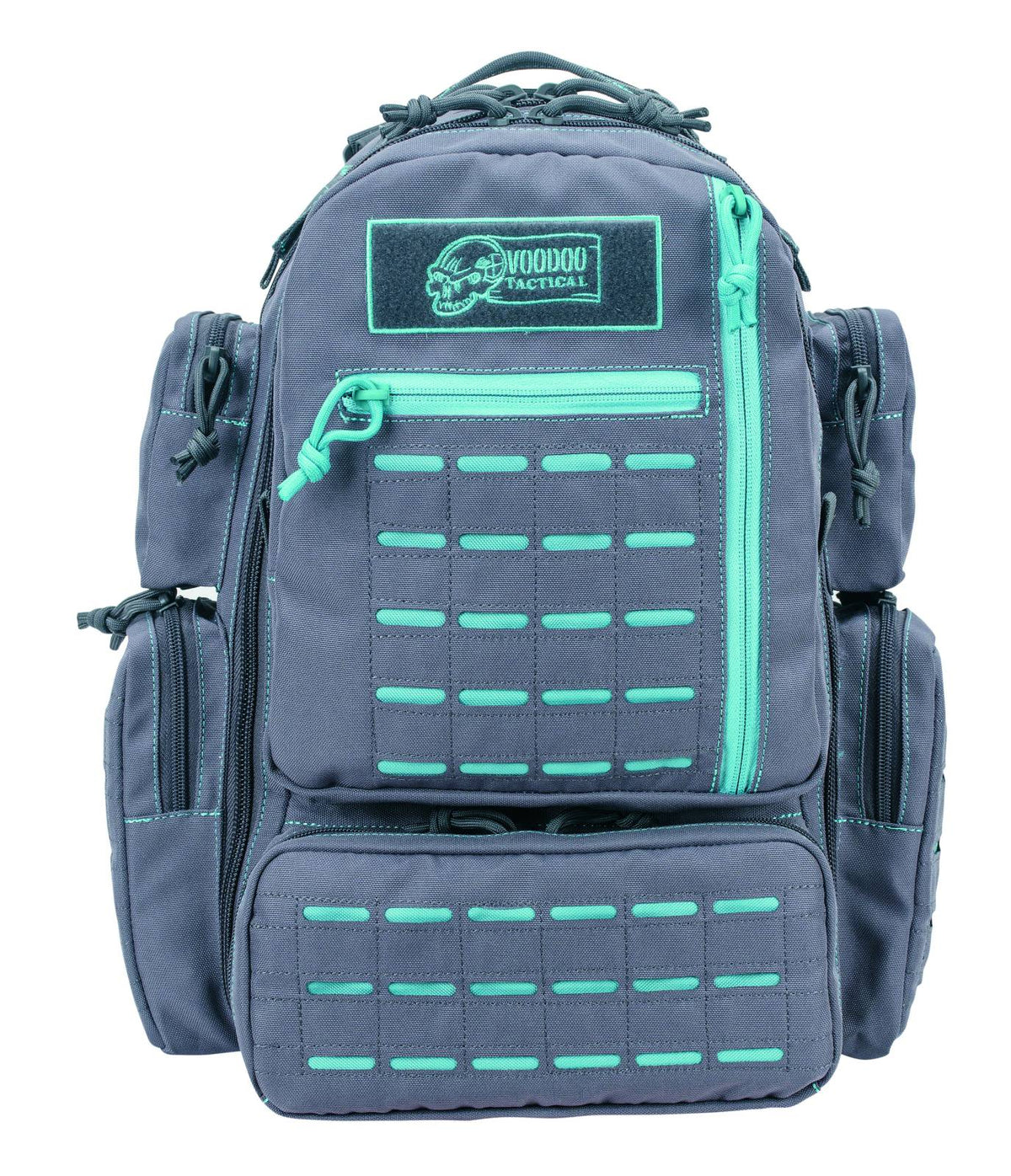Voodoo Tactical Mini Tobago Pack with Die Cut MOLLE Gray with Teal Stitching