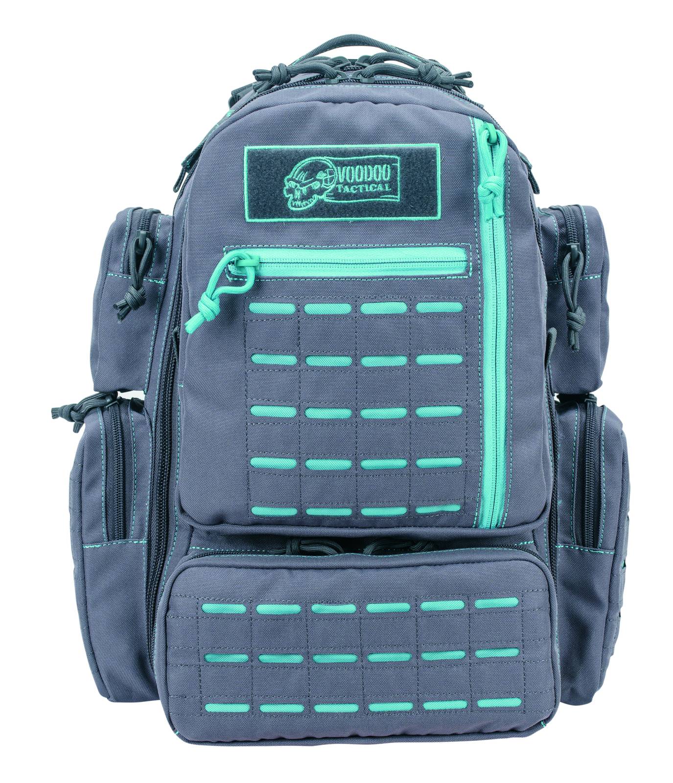 Voodoo Tactical Mini Tobago Pack with Die Cut MOLLE Gray with Teal Stitching
