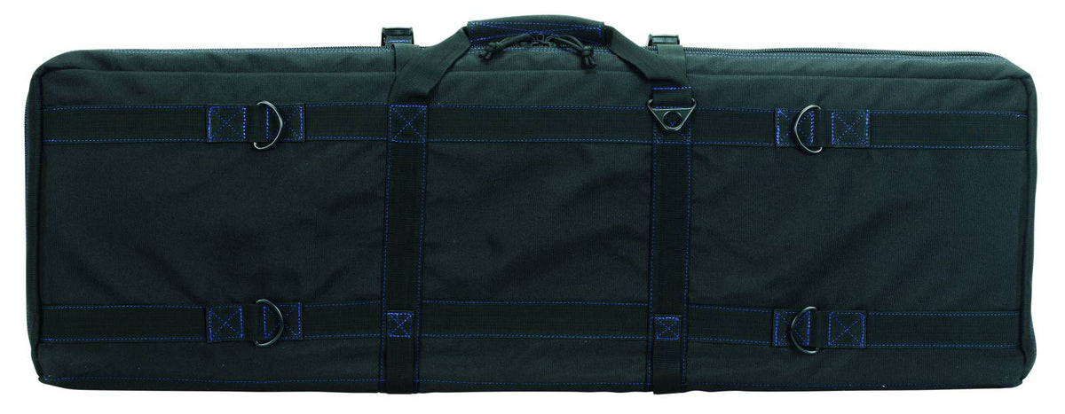 Voodoo Tactical 36-Inch Padded Weapons Case with Die Cut MOLLE - Black/Blue