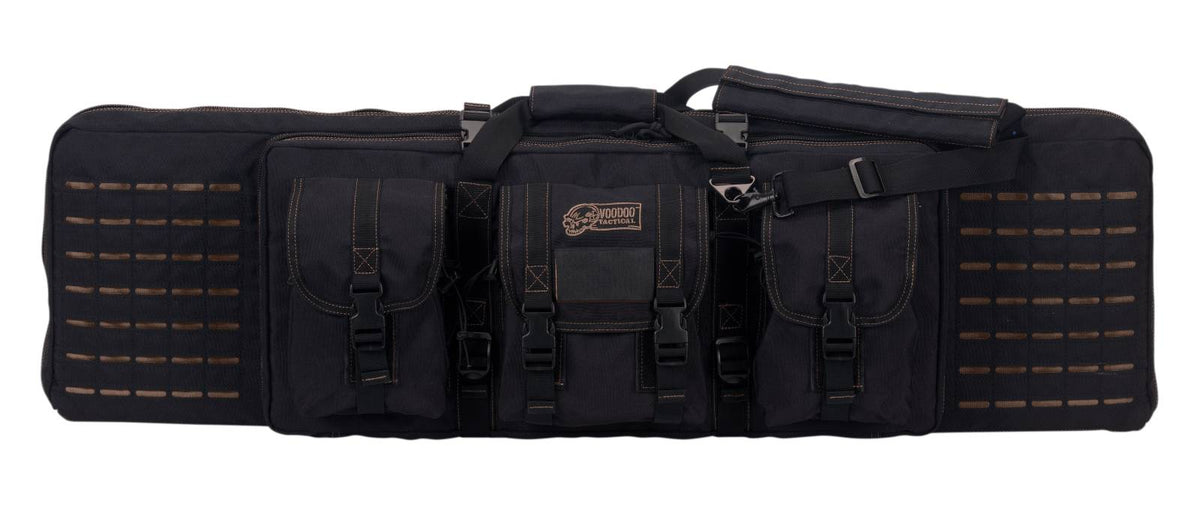 Voodoo Tactical 42-Inch Padded Weapons Case with Die Cut MOLLE - Black/Coyote