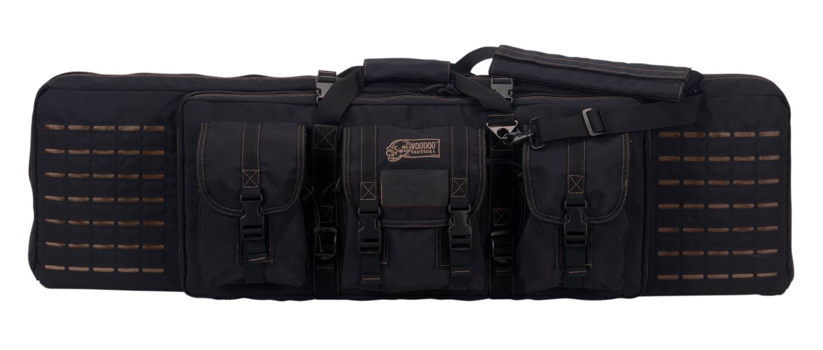 Voodoo Tactical 42-Inch Padded Weapons Case with Die Cut MOLLE - Black/Coyote