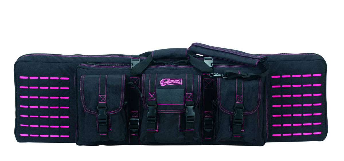Voodoo Tactical 42-Inch Padded Weapons Case with Die Cut MOLLE - Black/Pink