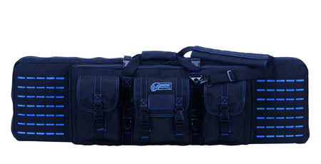 Voodoo Tactical 42-Inch Padded Weapons Case with Die Cut MOLLE - Black/Blue