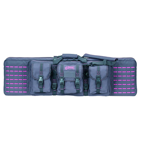 Voodoo Tactical 42-Inch Padded Weapons Case with Die Cut MOLLE - Gray/Pink