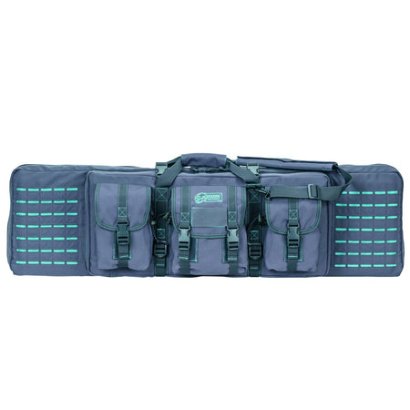 Voodoo Tactical 42-Inch Padded Weapons Case with Die Cut MOLLE - Gray/Teal