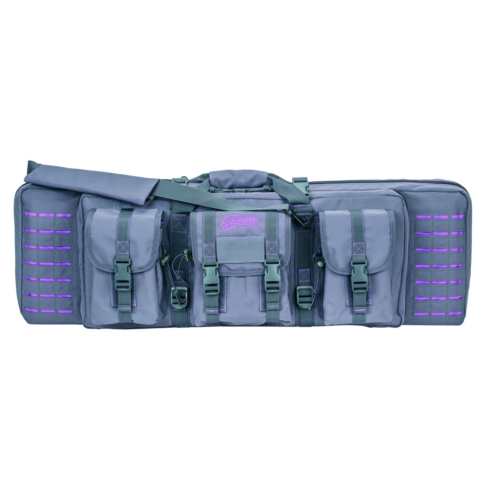 Voodoo Tactical 36-Inch Padded Weapons Case with Die Cut MOLLE - Gray/Purple