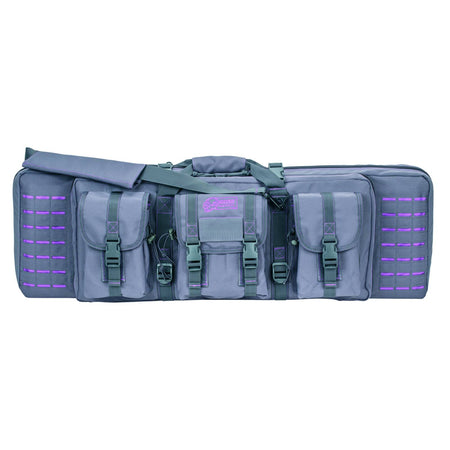 Voodoo Tactical 36-Inch Padded Weapons Case with Die Cut MOLLE - Gray/Purple