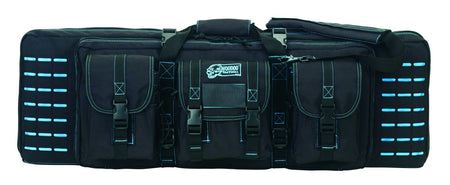 Voodoo Tactical 36-Inch Padded Weapons Case with Die Cut MOLLE - Black/Teal Stitching