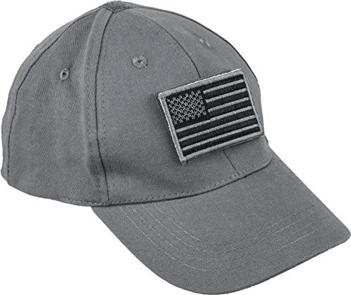 Voodoo Tactical Cap with Removable Flag Patch Gray