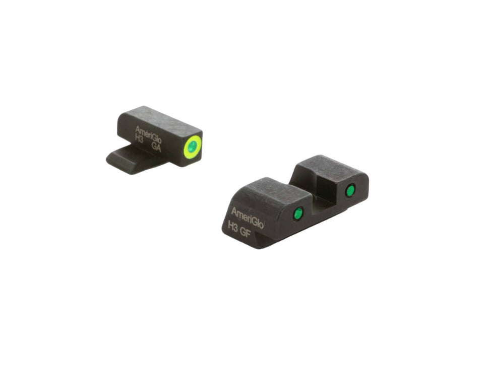AmeriGlo Night Sight Set Springfield Hellcat Standard Green/Green Front Green/Black Rear