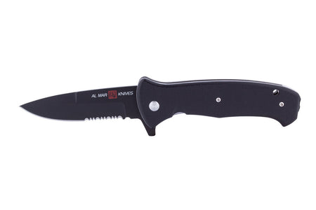 Al Mar Knives SERE Night G-Series 3.6 In D2 Black Combo Edge Folding Knife