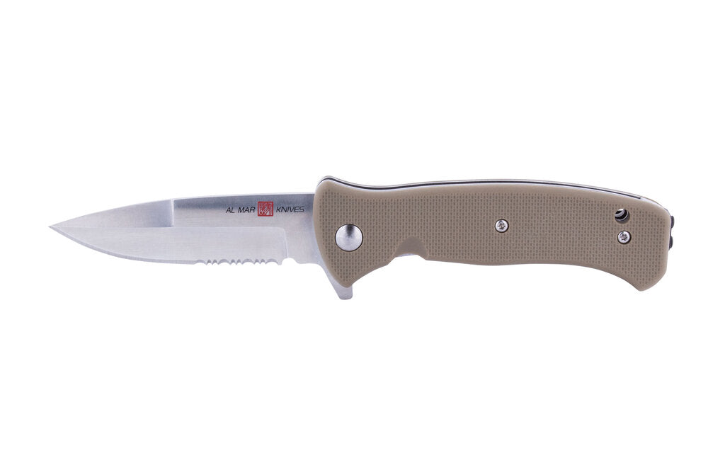 Al Mar Mini S.E.R.E. Coyote Folding Knife 3" 8CR Combo Blade