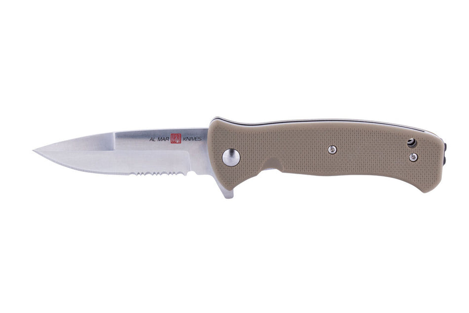 Al Mar Mini S.E.R.E. Coyote Folding Knife 3" 8CR Combo Blade