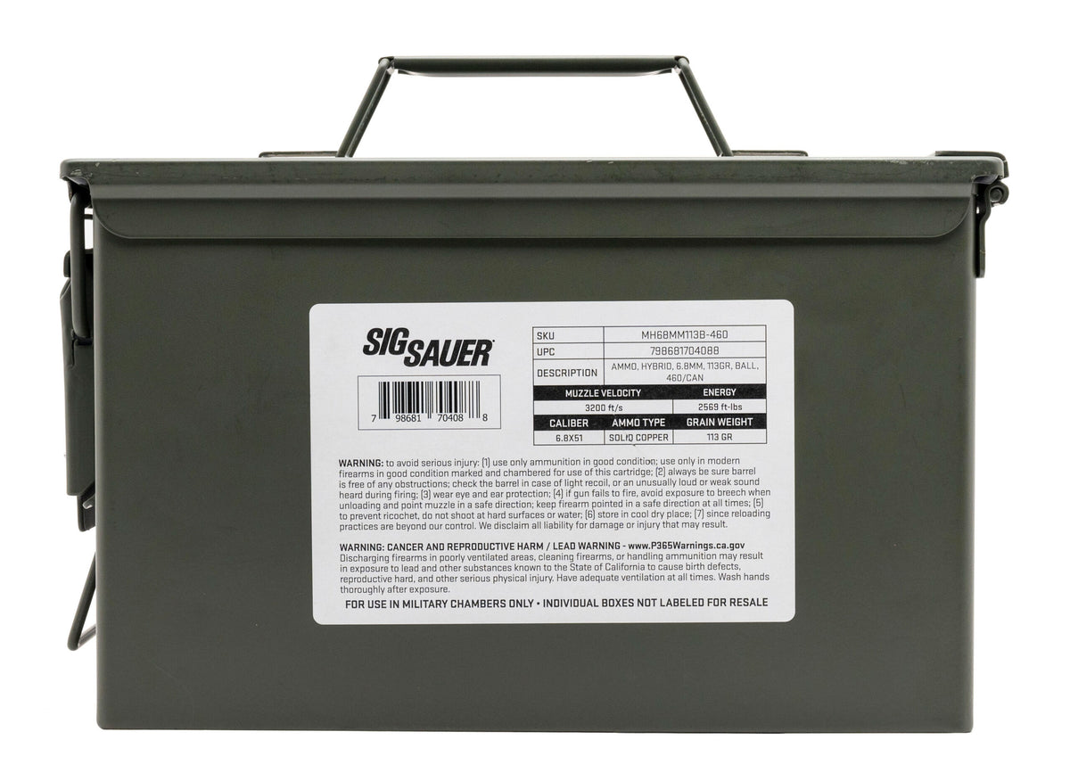 Sig Sauer Can .277 Sig Fury 113 gr FMJ ammo