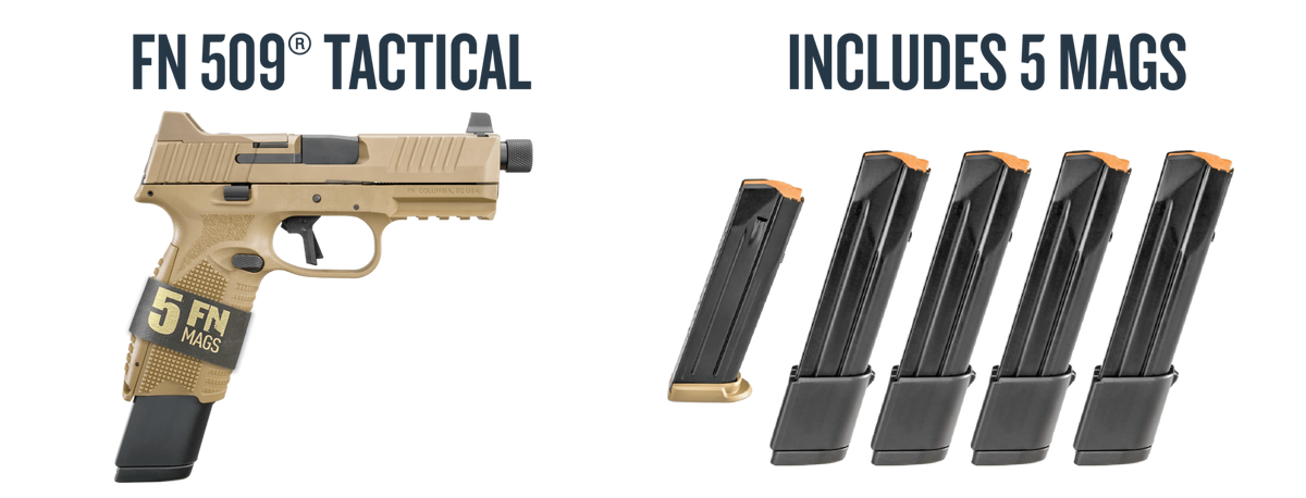 FN 509T BUNDLE FDE 9MM PSTL 1-17RD 4-24RD MAGS