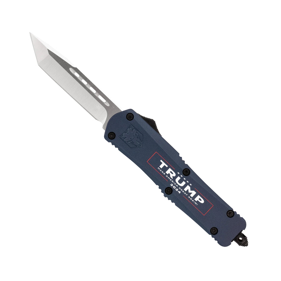 CobraTec Medium FS-3 Trump 2024 Blue Tanto Non-Serrated OTF Knife