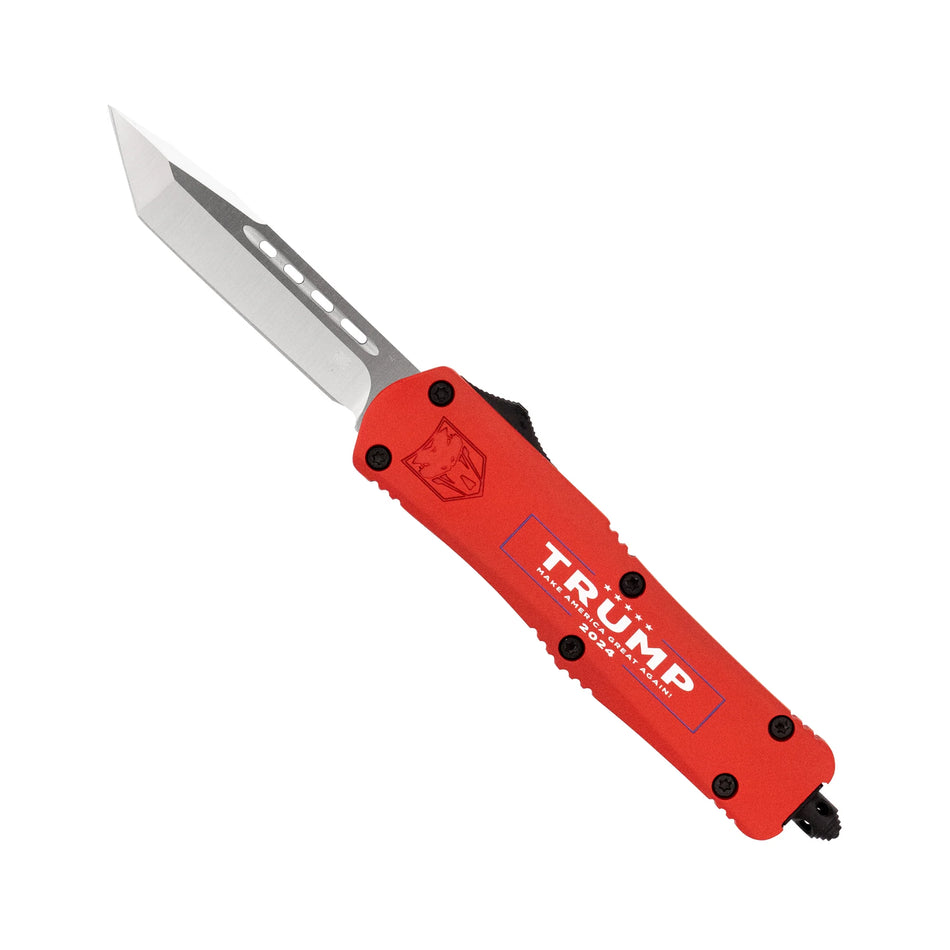 CobraTec Medium FS-3 Trump 2024 Red Tanto Non-Serrated OTF Knife