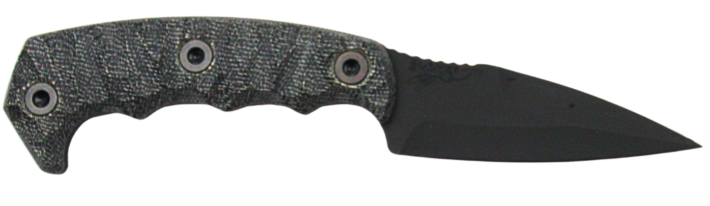 Half Face Blades Humint 3" Blade 8" OA CPM S45VN Steel Armor Black Gray Micarta Grip