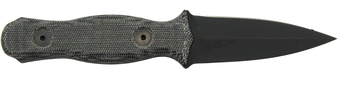 Half Face Blades Trident Dagger 3" Blade 6.75" OA S45VN Steel HRC60 Armor Black Gray Micarta