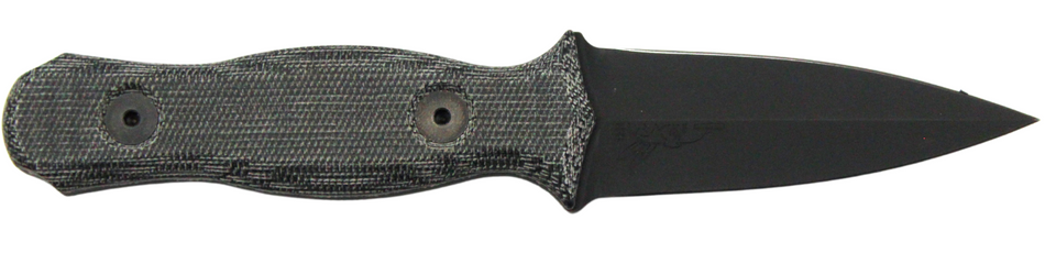 Half Face Blades Trident Dagger 3" Blade 6.75" OA S45VN Steel HRC60 Armor Black Gray Micarta