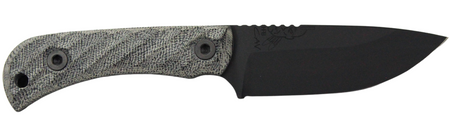 Half Face Blades Cavner Jr 3.5" Blade 7.5" OA S45VN Armor Black Gray Micarta Grip