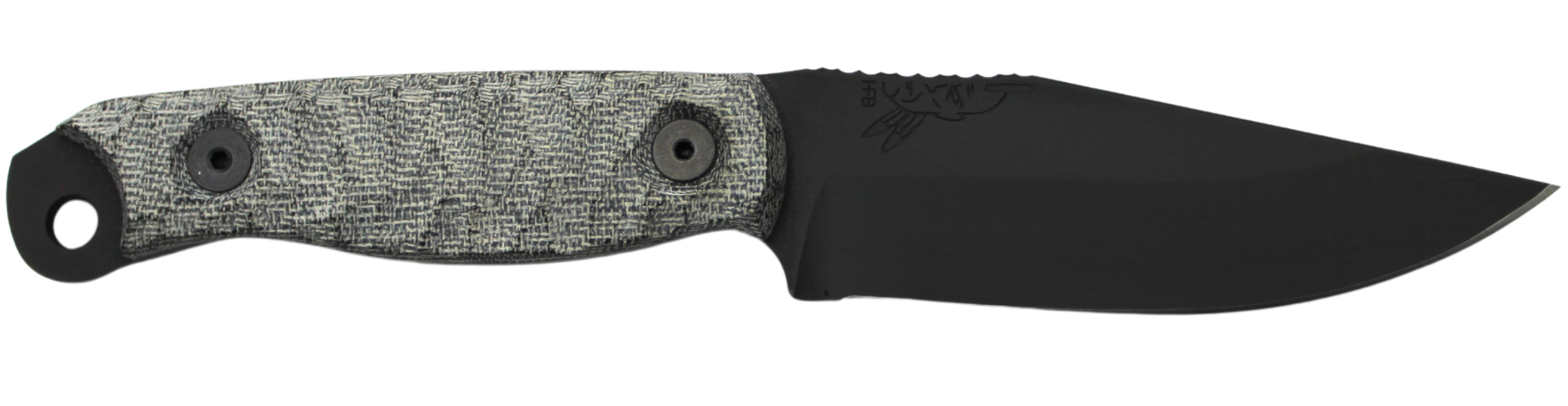 Half Face Blades Crow Scalper 4" Blade 8.3" OA S45VN Armory Black Gray Micarta Grip