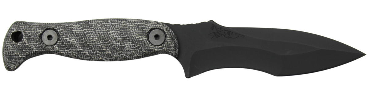 Half Face Blades Extremis 3.5" Blade 7.5" OA S45VN Steel Armor Black Gray Micarta Grip