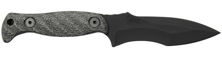 Half Face Blades Extremis 3.5" Blade 7.5" OA S45VN Steel Armor Black Gray Micarta Grip