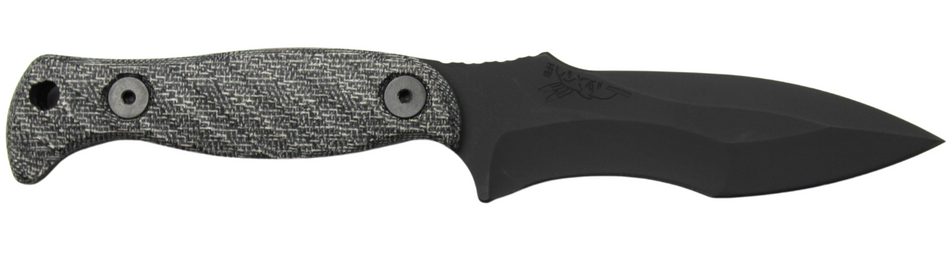 Half Face Blades Extremis 3.5" Blade 7.5" OA S45VN Steel Armor Black Gray Micarta Grip