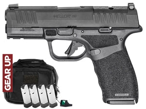 dSPRINGFIELD ARMORY HELLCAT PRO 9MM PSTL OSP BLK GEAR UP PKG 3-15RD 2-17RD, CT-1500, RANGE BAG